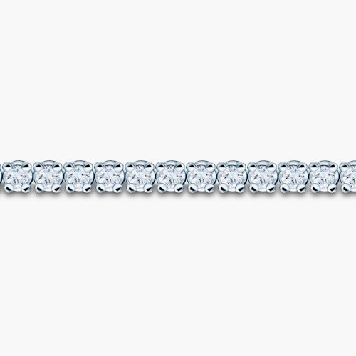 Bransoletka tenisowa Luminy 4,5mm: białe złoto, białe szafiry